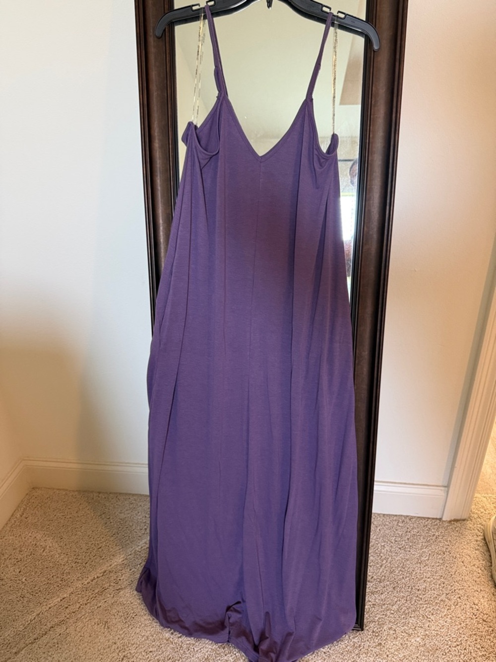 Women's Purple Spaghetti-Strap Maxi Dress